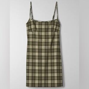 Aritzia Green Plaid Minidress